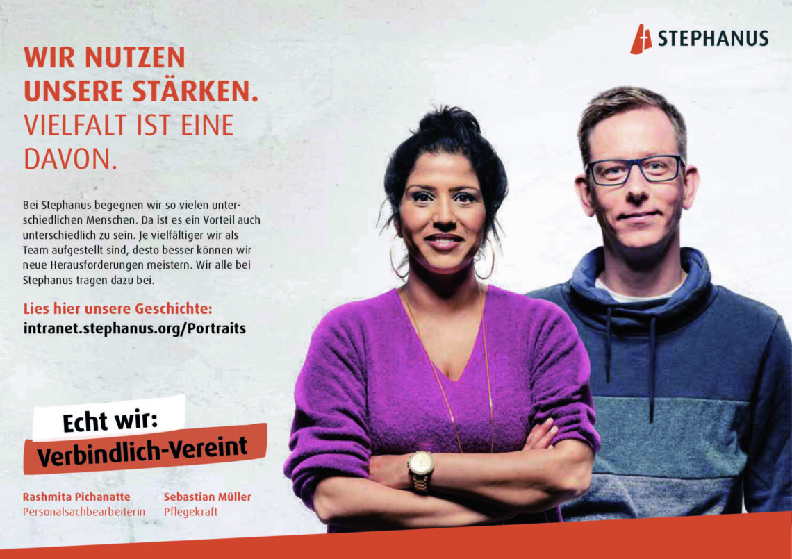 Berwerbungsarbeit zum Kampagnenstart "Verbindlich Vereint"